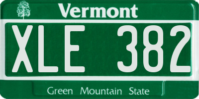 VT license plate XLE382