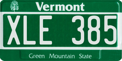 VT license plate XLE385