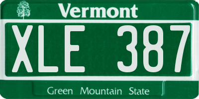 VT license plate XLE387