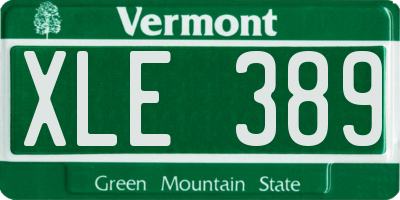 VT license plate XLE389