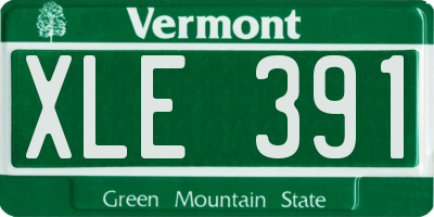 VT license plate XLE391