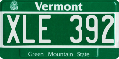 VT license plate XLE392