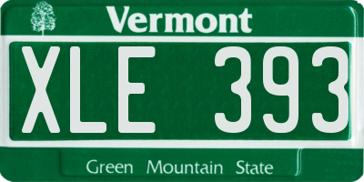VT license plate XLE393