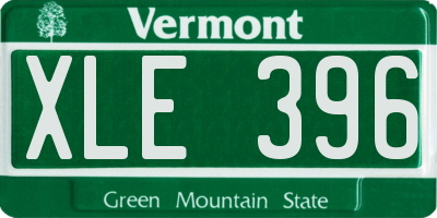 VT license plate XLE396