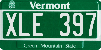 VT license plate XLE397