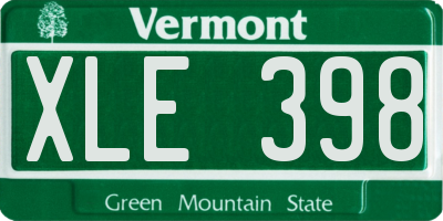 VT license plate XLE398