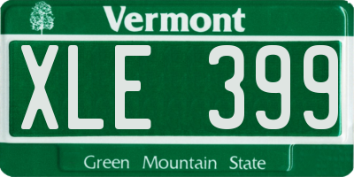 VT license plate XLE399