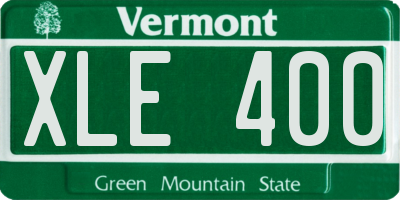 VT license plate XLE400