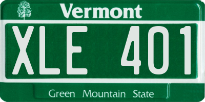 VT license plate XLE401