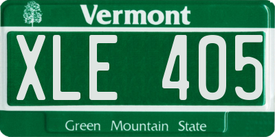 VT license plate XLE405