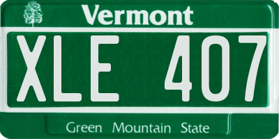 VT license plate XLE407