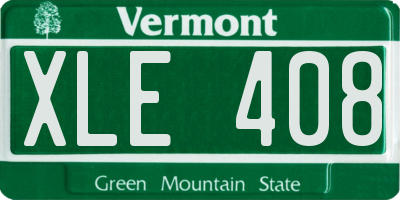 VT license plate XLE408