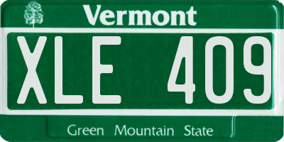 VT license plate XLE409