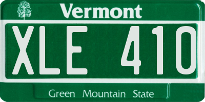 VT license plate XLE410