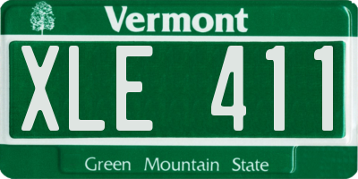 VT license plate XLE411