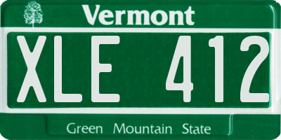 VT license plate XLE412