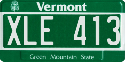 VT license plate XLE413