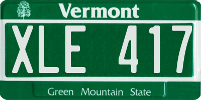 VT license plate XLE417