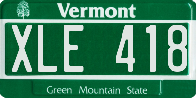 VT license plate XLE418