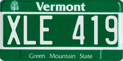 VT license plate XLE419