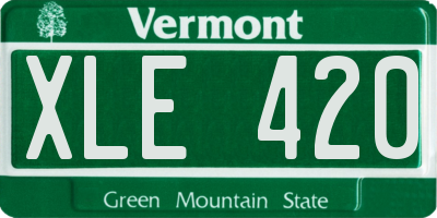 VT license plate XLE420