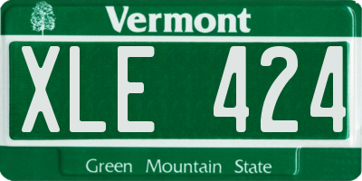 VT license plate XLE424
