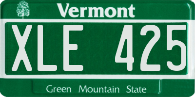 VT license plate XLE425