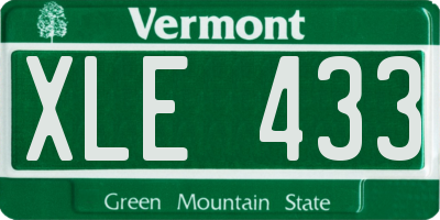 VT license plate XLE433