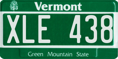 VT license plate XLE438