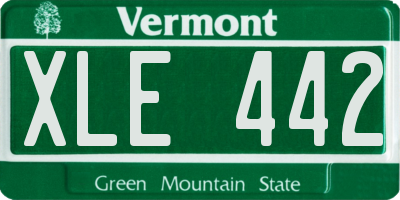 VT license plate XLE442