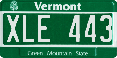 VT license plate XLE443