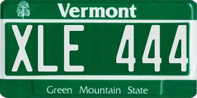 VT license plate XLE444