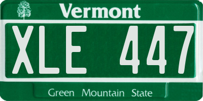 VT license plate XLE447
