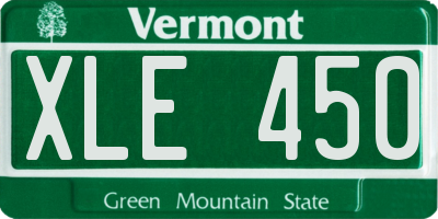 VT license plate XLE450