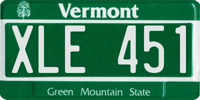 VT license plate XLE451