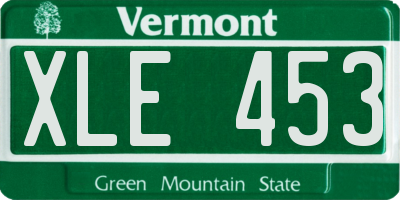 VT license plate XLE453