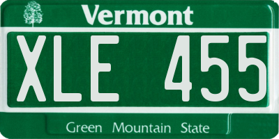 VT license plate XLE455