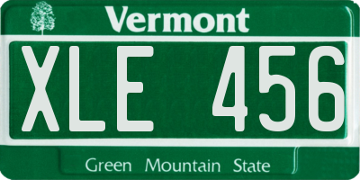 VT license plate XLE456