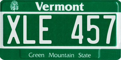 VT license plate XLE457