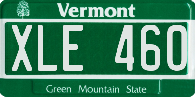 VT license plate XLE460