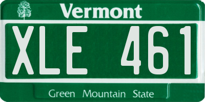 VT license plate XLE461