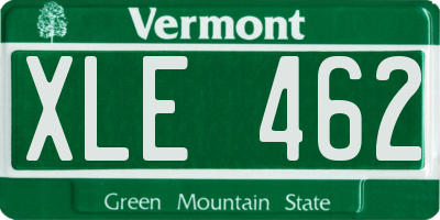 VT license plate XLE462