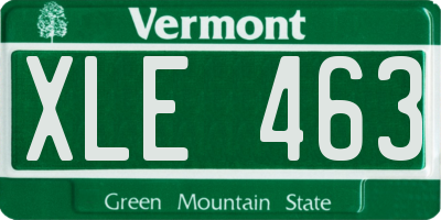VT license plate XLE463