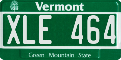 VT license plate XLE464