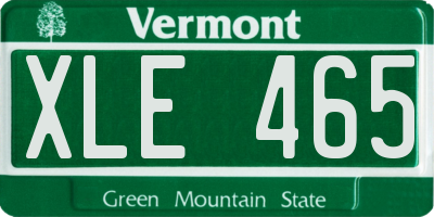 VT license plate XLE465