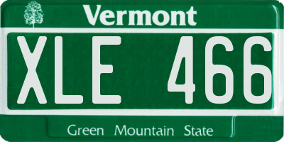 VT license plate XLE466
