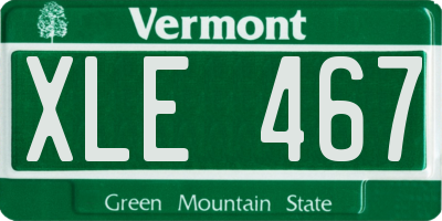 VT license plate XLE467
