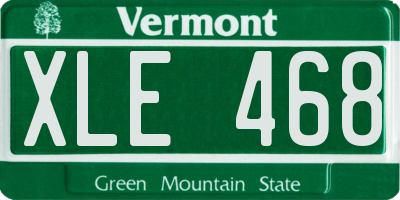 VT license plate XLE468