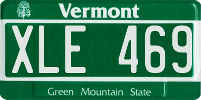 VT license plate XLE469