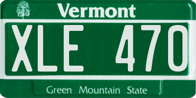 VT license plate XLE470